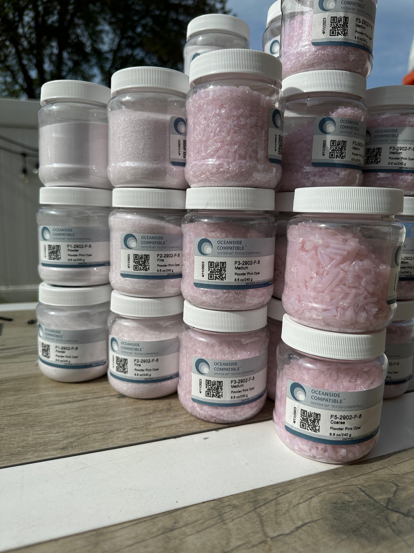 Coarse - Powder Pink Opal Frit by Oceanside Glass Compatible 96coe