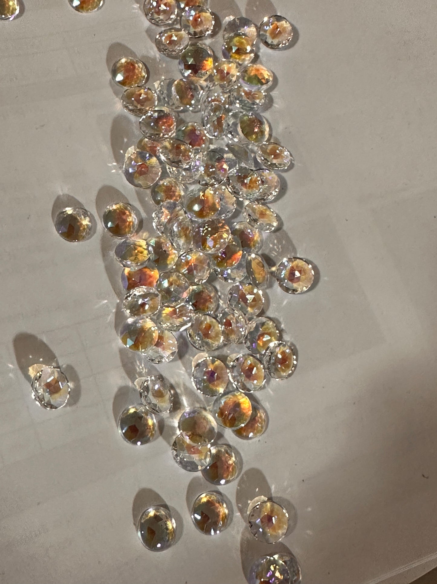 11mm Jewel - Round Faceted Trichroic Irid - Instock to Quickly Ship