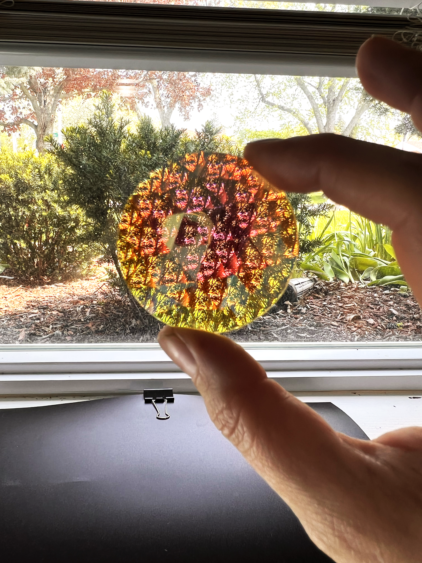 NEW SIZES! Trichroic & Irid Coated Faceted Round Jewels - Clear
