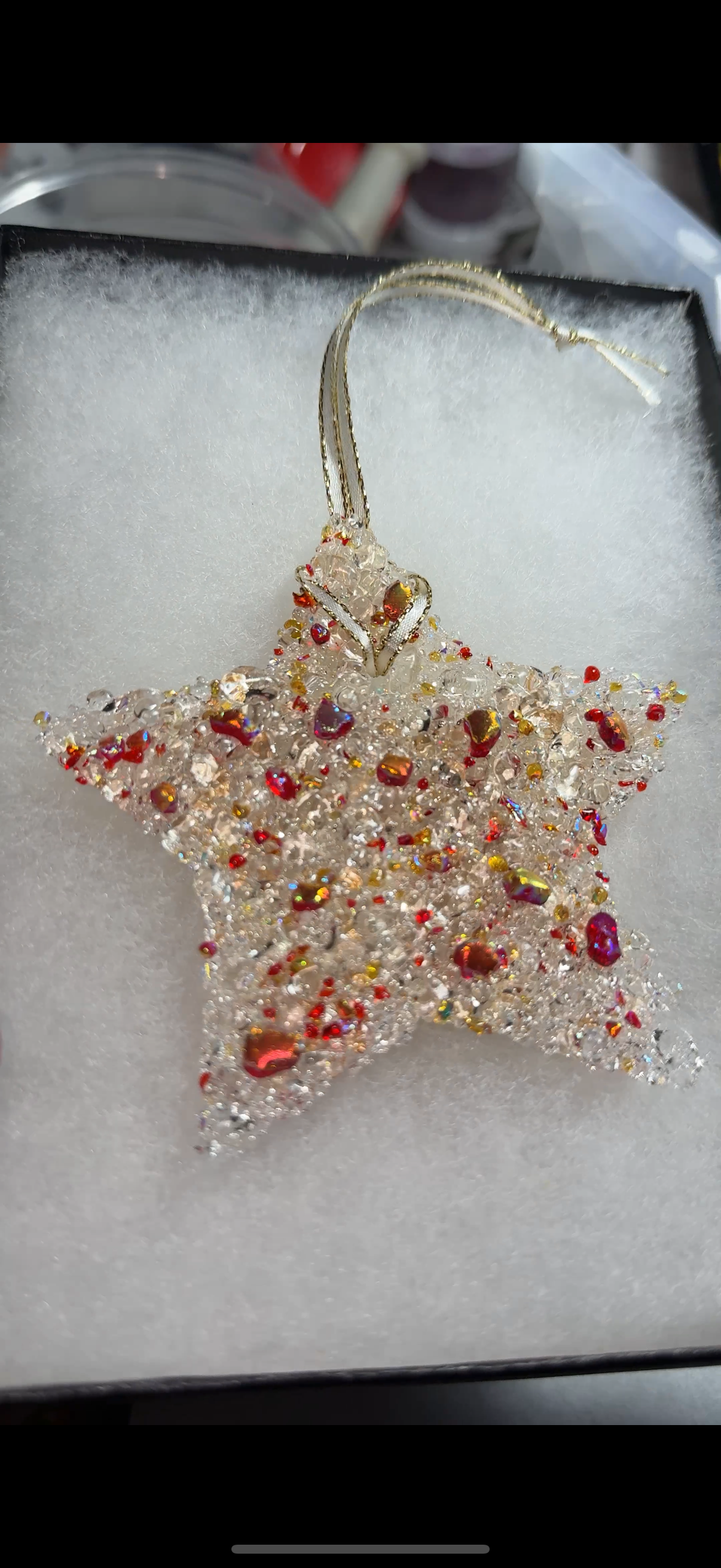 Solid Star Frosted Fused Glass Ornament