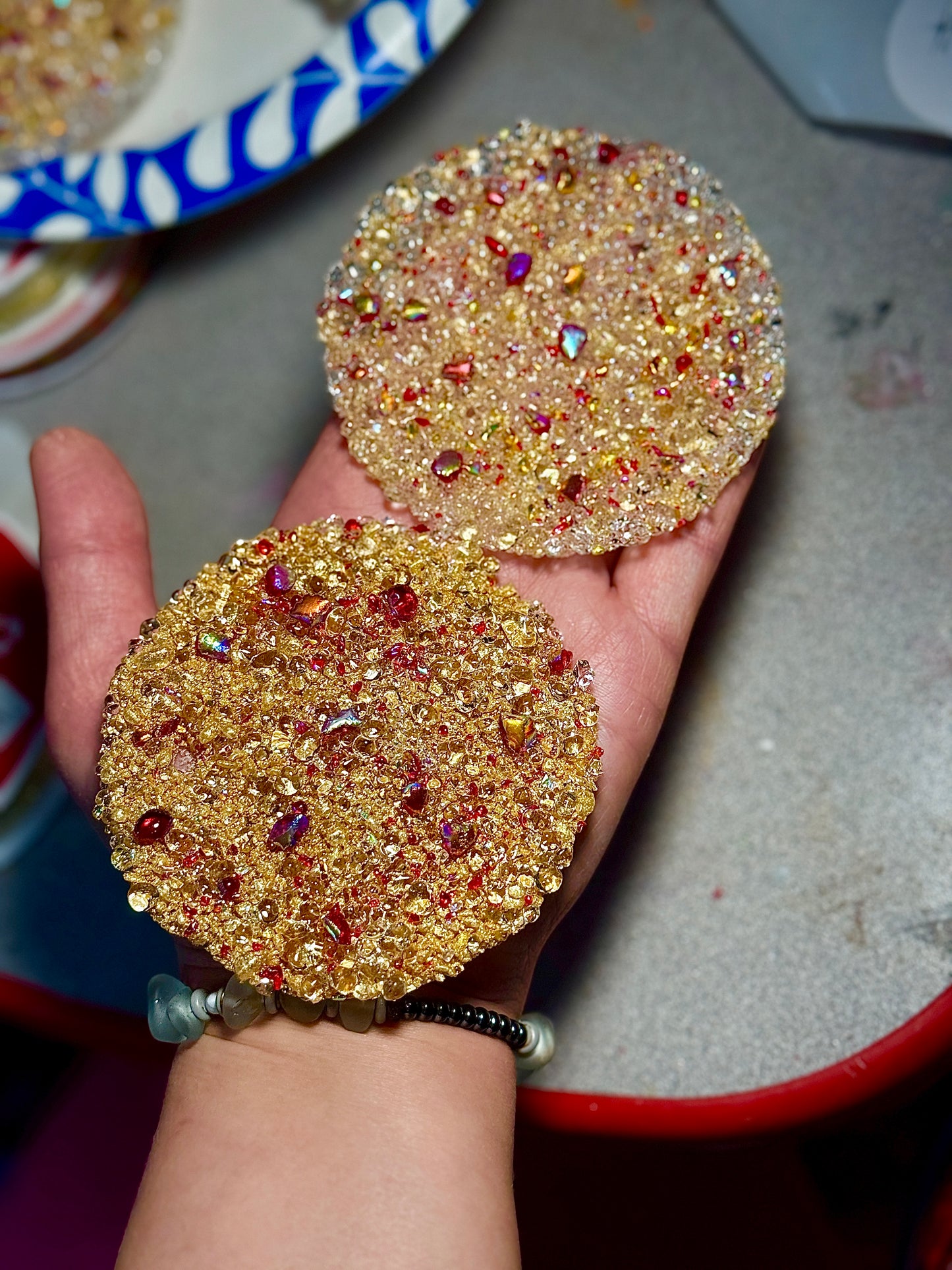 Round Circle Frosted Fused Glass Ornament