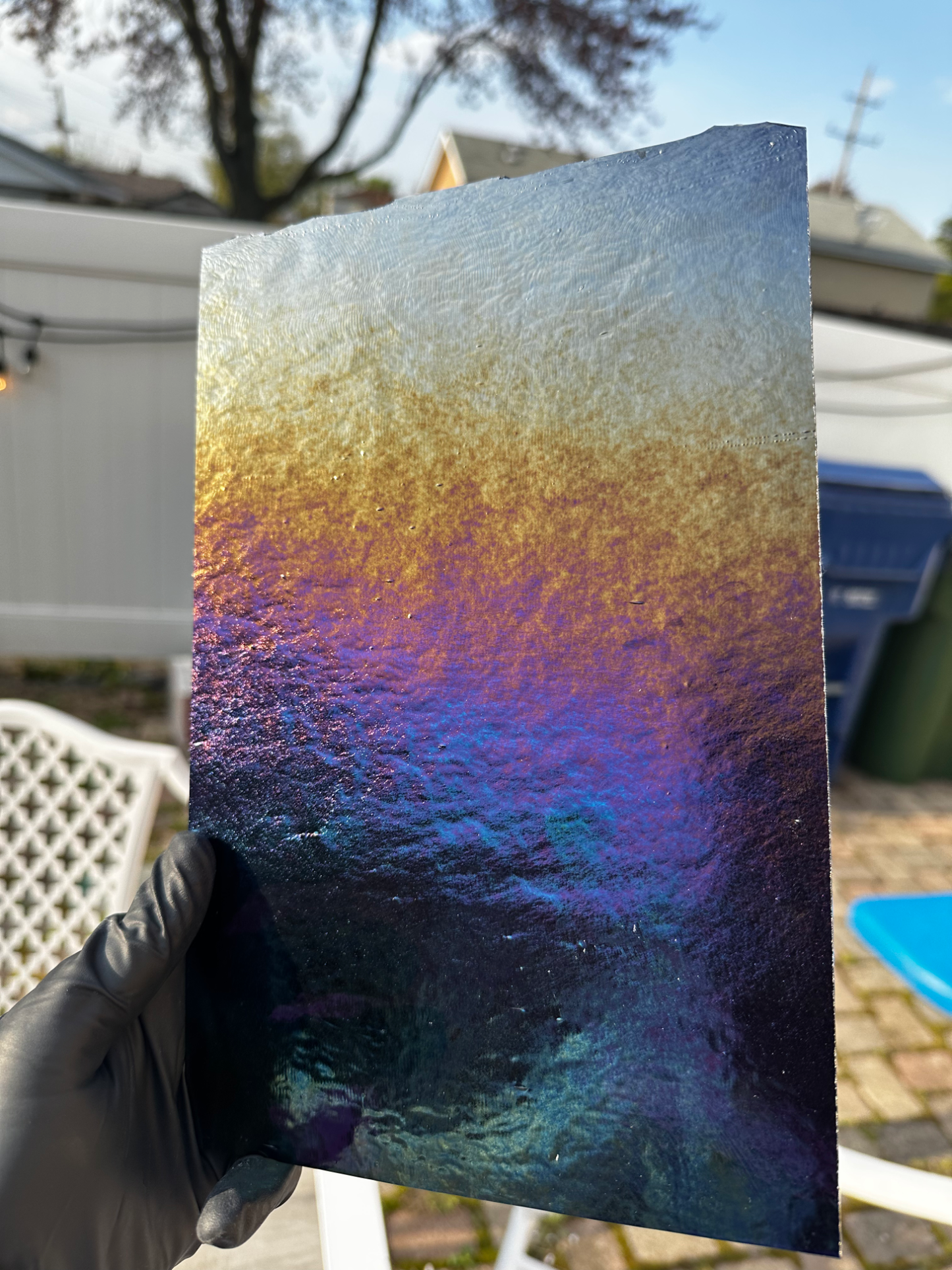 1128 Deep Royal Purple Transparent Bullseye Glass Rainbow Iridescent - 90 coe Fusible