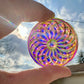 50mm Round Pinwheel in Uranium/Depression/Vaseline Glass Jewel - UV Reactive - Glows Under Blacklight