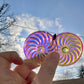 50mm Round Pinwheel in Uranium/Depression/Vaseline Glass Jewel - UV Reactive - Glows Under Blacklight