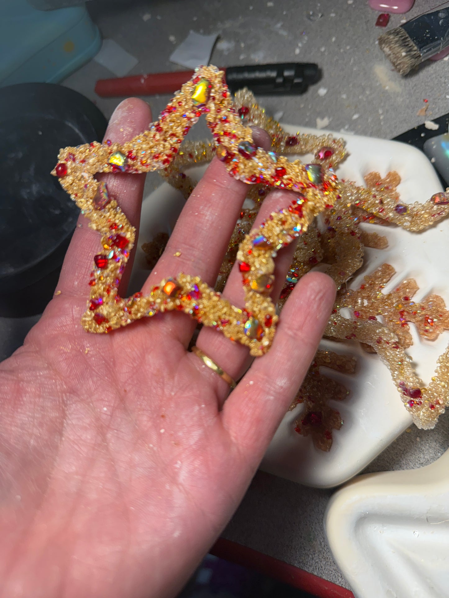 Frosted Glass Dichroic Star Ornament