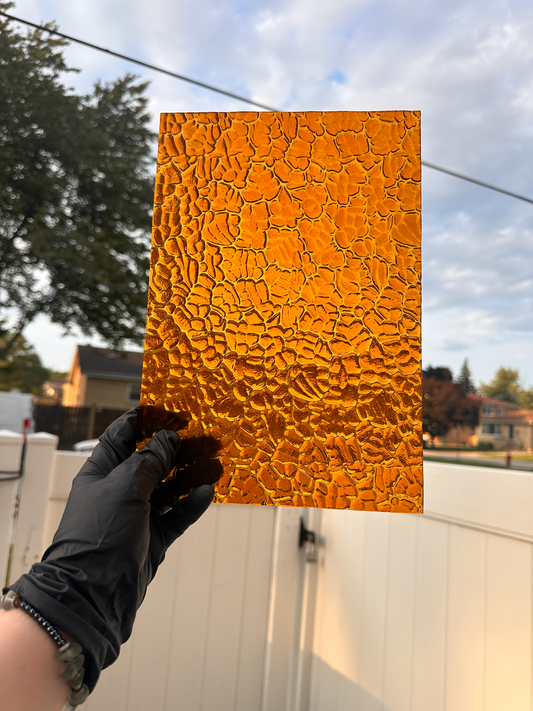 Wissmach Amber Figure C Art Glass Non Fusible Sheet Glass - Stained Glass and Mosaics ONE size 7.5 x 10.75 inches