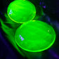 NEW 30mm Faceted Round Uranium/Depression/Vaseline Glass Jewel - UV Reactive - Glows Under Blacklight