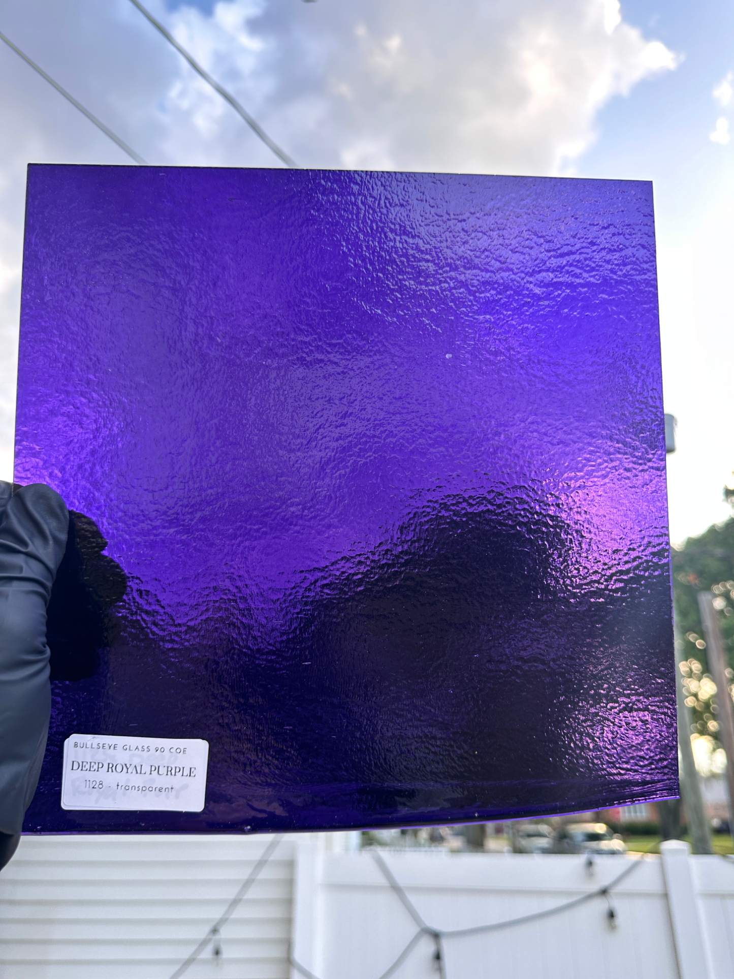 1128 Deep Royal Purple Transparent Bullseye Glass - 90 coe Fusible