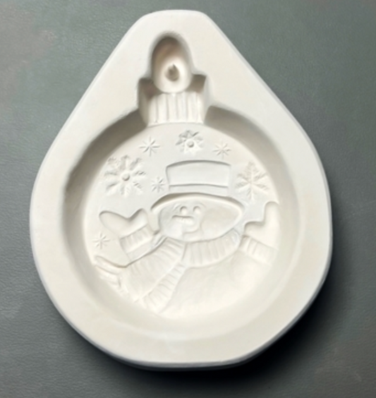 LF249 Round Snowman Flakes Ornament by Creative Paradise Inc Fusible Ceramic Molds