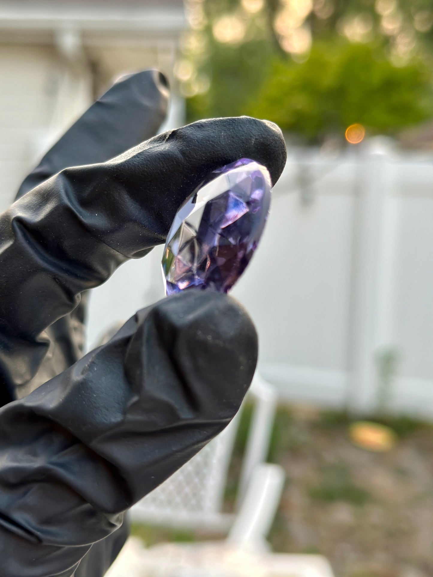 NEW 30mm Faceted Neodymium Violet Purple Glass Jewel - Color Shifts from Violet to Blue