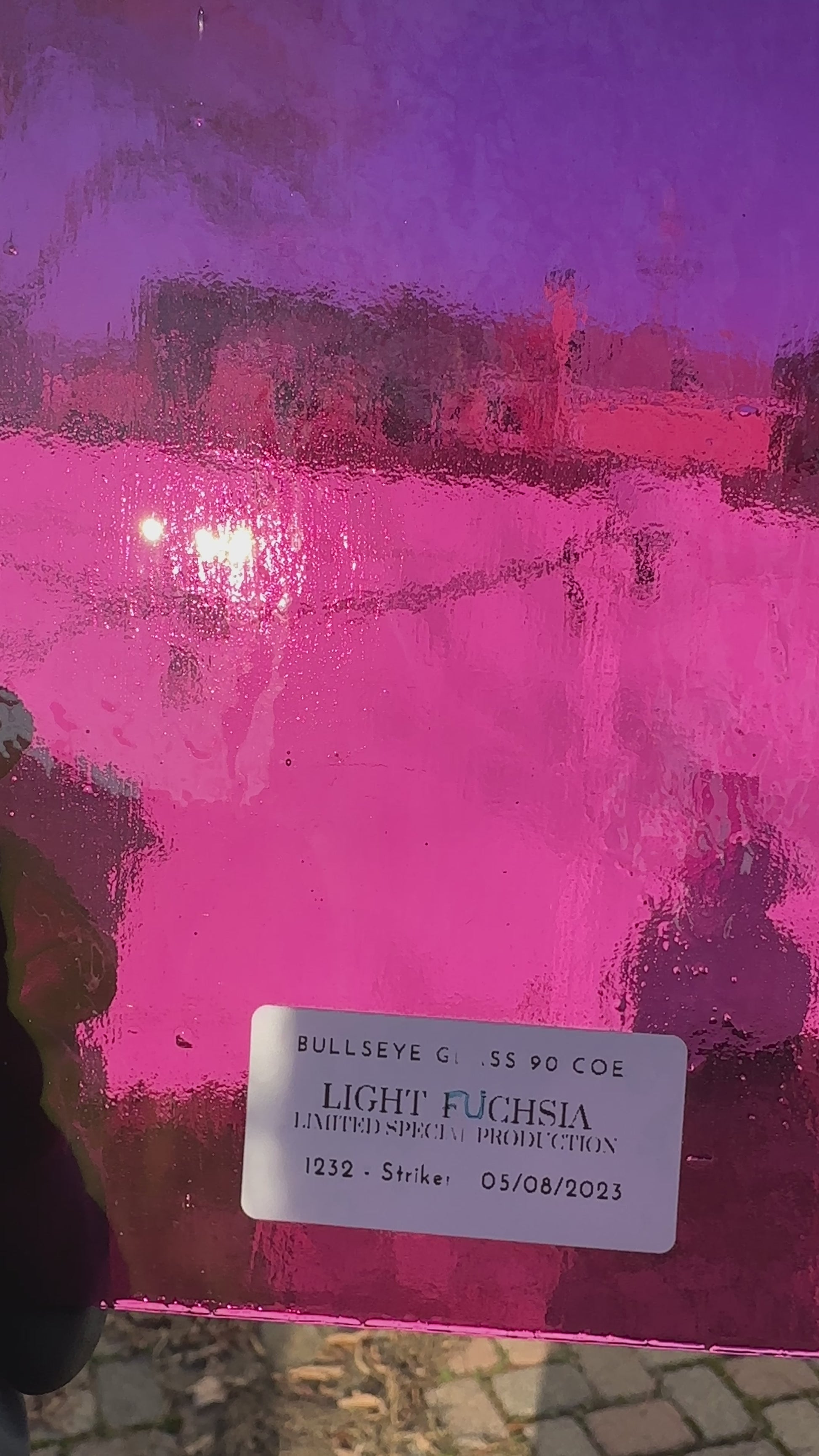 Bullseye Glass - Light Fuchsia Pink Transparent - 1232 - 3mm