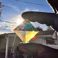 Trichroic Irid Pyramid Prism Faceted Squares 18mm & 30mm - German Made Glass Jewels