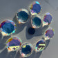 Trichroic Irid Round Double Faceted 40mm Jewel - 2 Colors