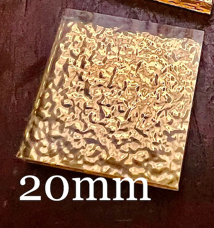24K Gilded Gold Leaf Glass Square Tile / Jewel