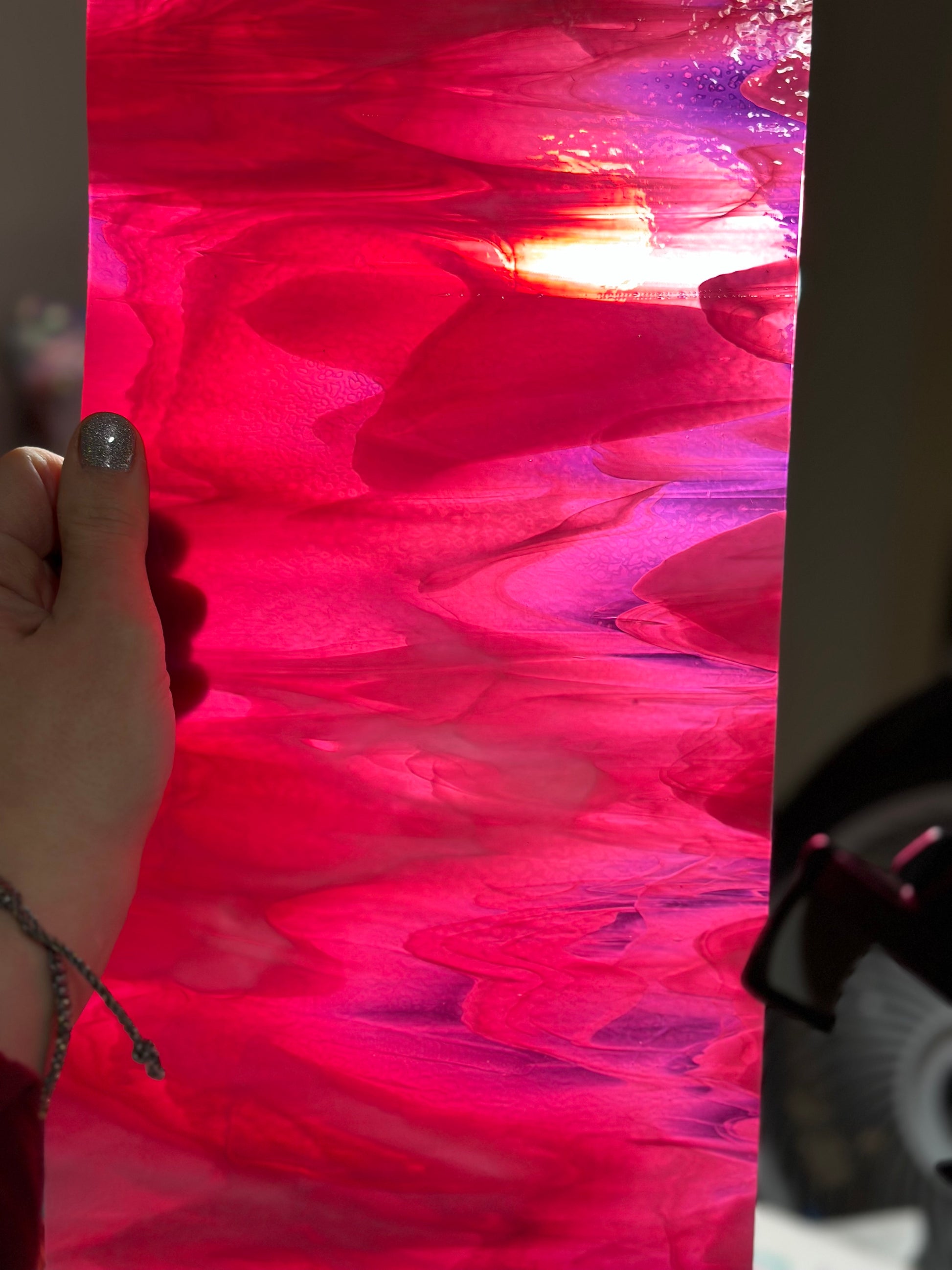 Bullseye Cranberry Pink Transparent Thin 2mm 90 C.O.E. Glass (001311-0050)  - Franklin Art Glass